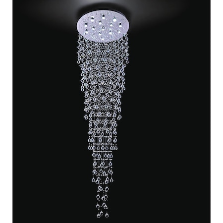 Cwi Lighting Rain Drop 16 Light Flush Mount With Chrome Finish 6601C32C-16